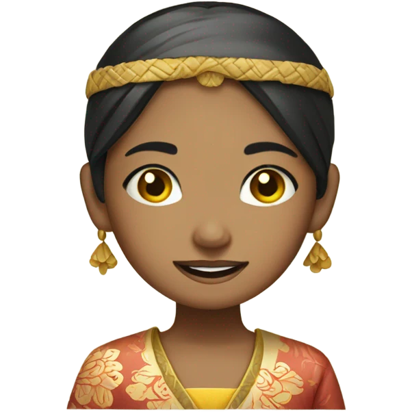 girl prying and dressed in traditional Balinese clothing  emoji