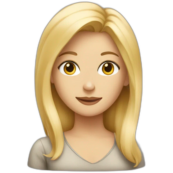 a blonde woman with a cat emoji