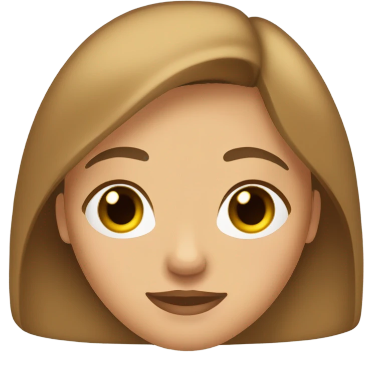 Like a girl with brown-blond long and straight hair brown eyes and medium light brown brows,medium nose and the medium lips emoji