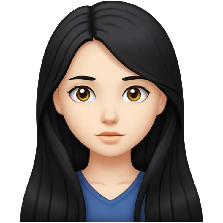 Girl with a black long hair  emoji