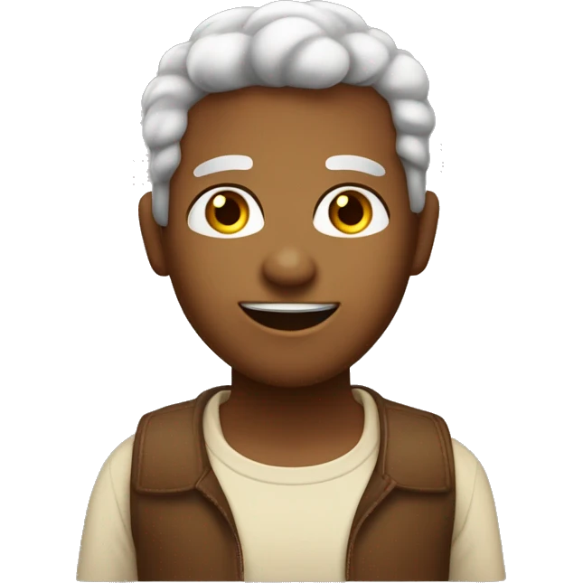 menino com cabelo marrom claro  curto com   olhos castanhos emoji