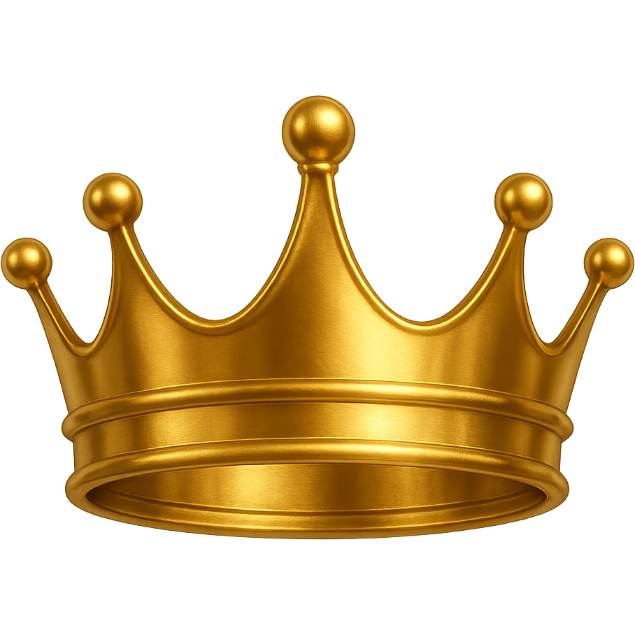 Make the princess crown gold and shiny, keep the original style. emoji