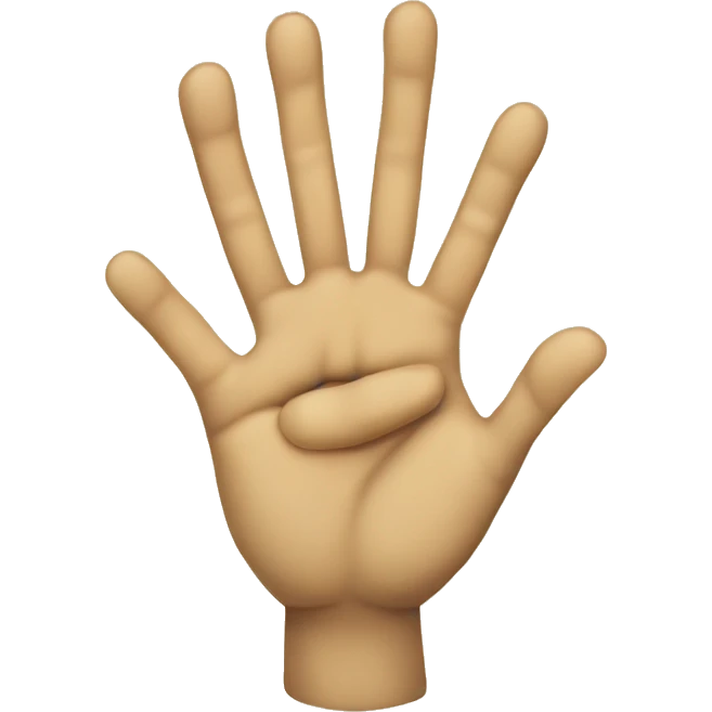 six fingered google style yellow hand emoji