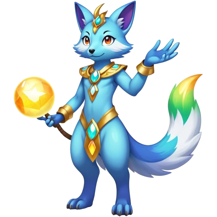 Anthro Sona Colorful Shiny Godly Celestial Shiny Fakemon Full Body emoji