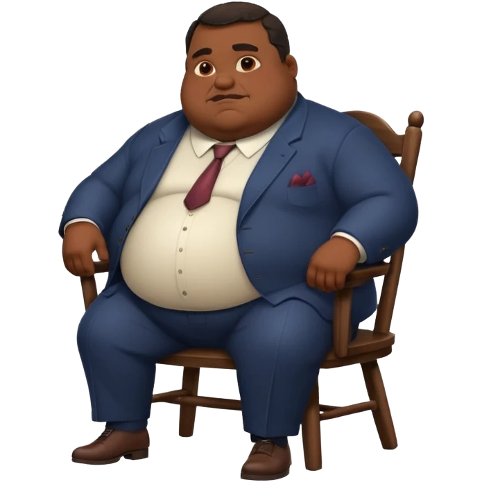 Mafia big fat boss pixar style sit on a chair emoji