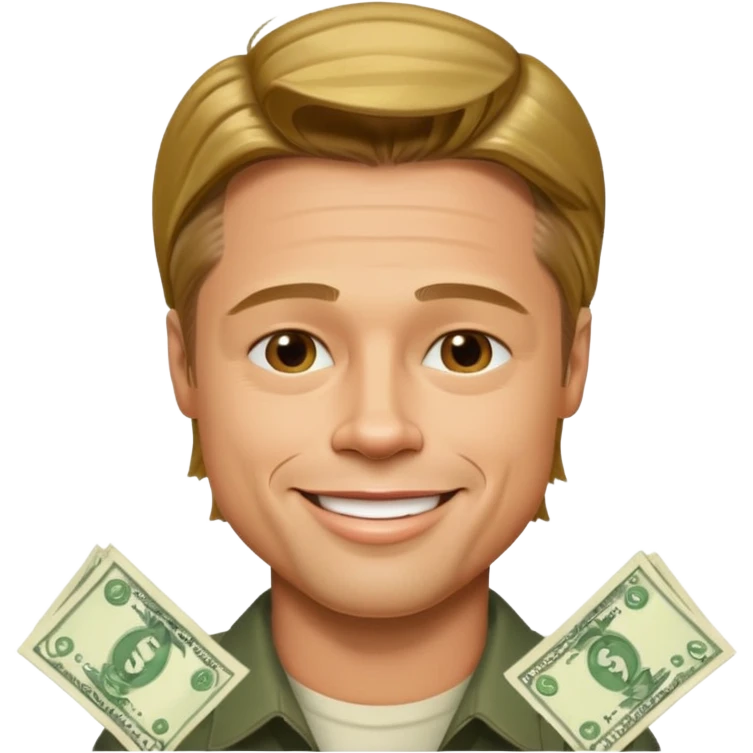Bradd pitt with cash  emoji
