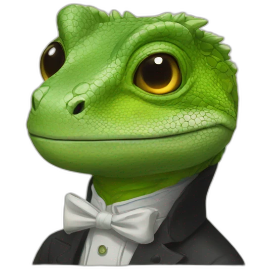 lizard painting a portrait emoji