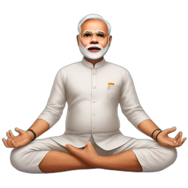 narendra modi doing yoga emoji