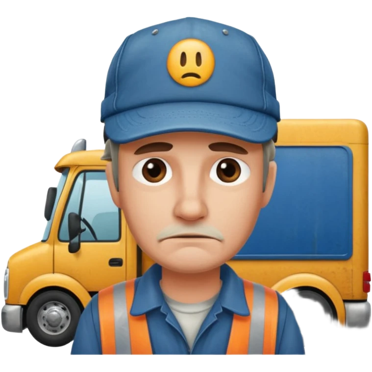 sad truck driver emoji