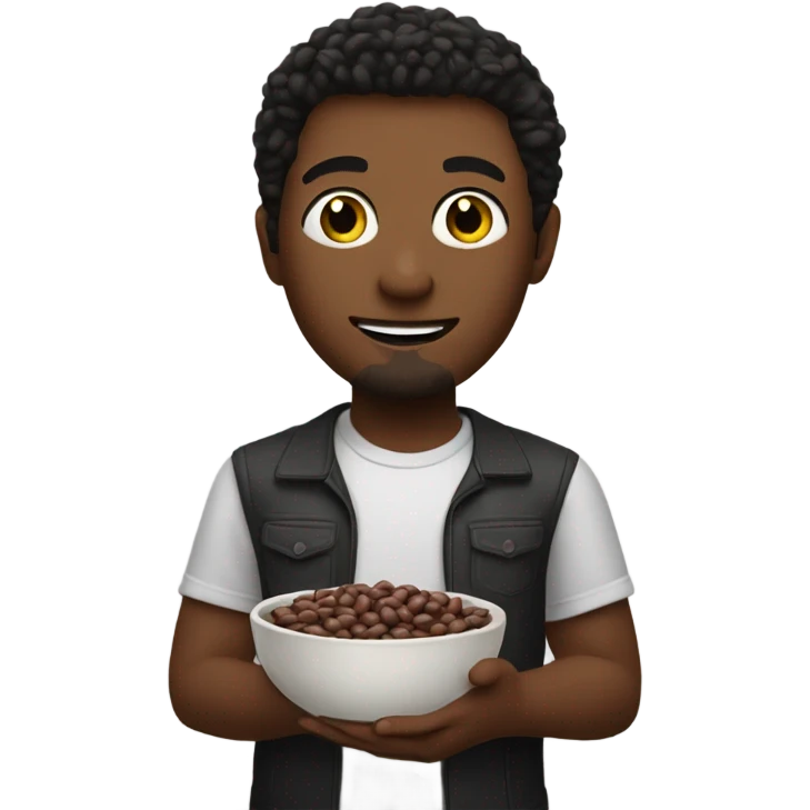 Me holding Bowl of beans  emoji