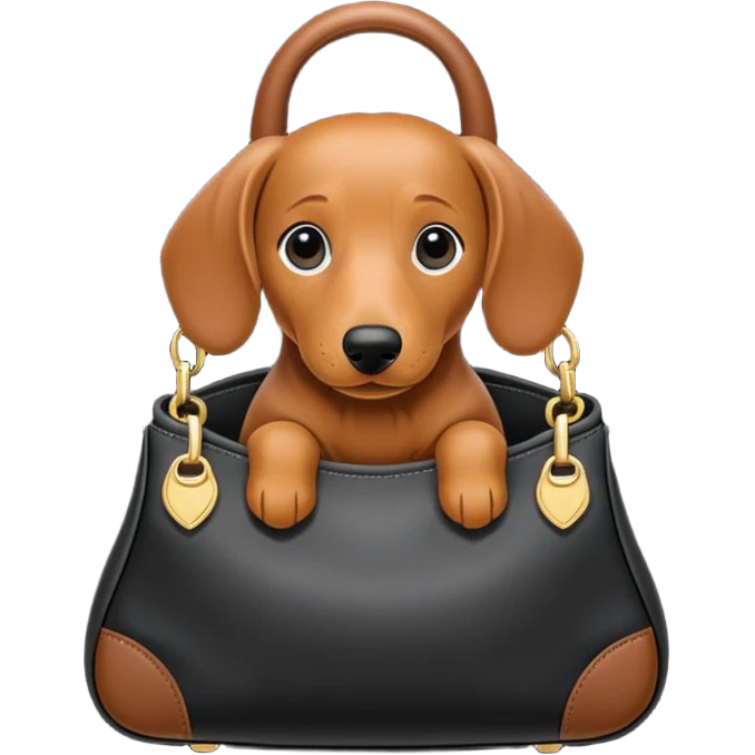a black bag in the shape of a dachshund emoji
