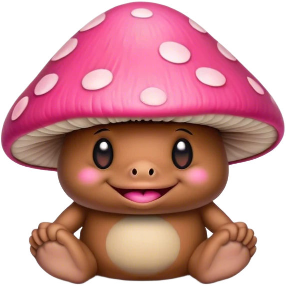 Pink mushroom troll emoji