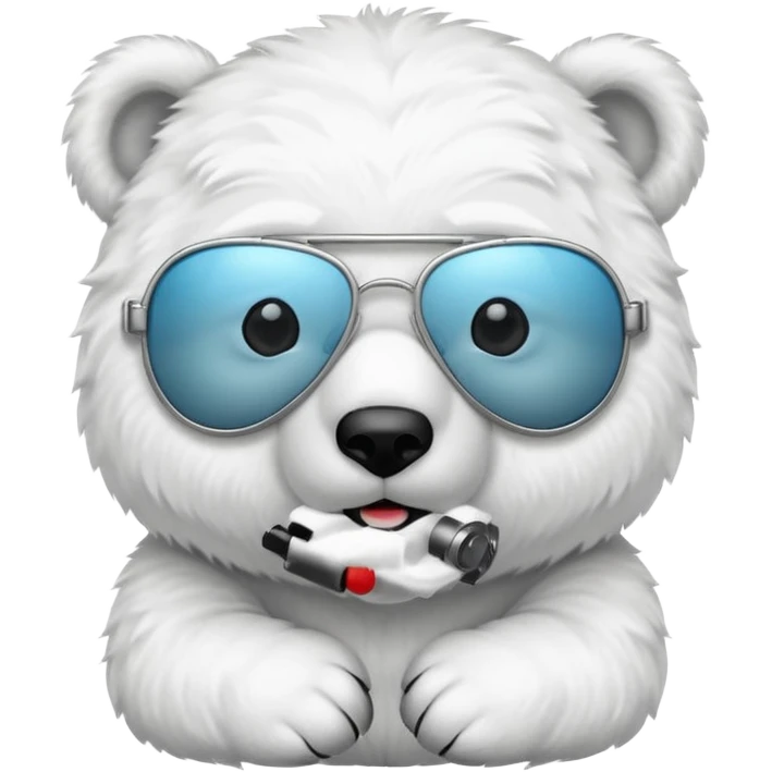 baby Polar bear with aviators emoji