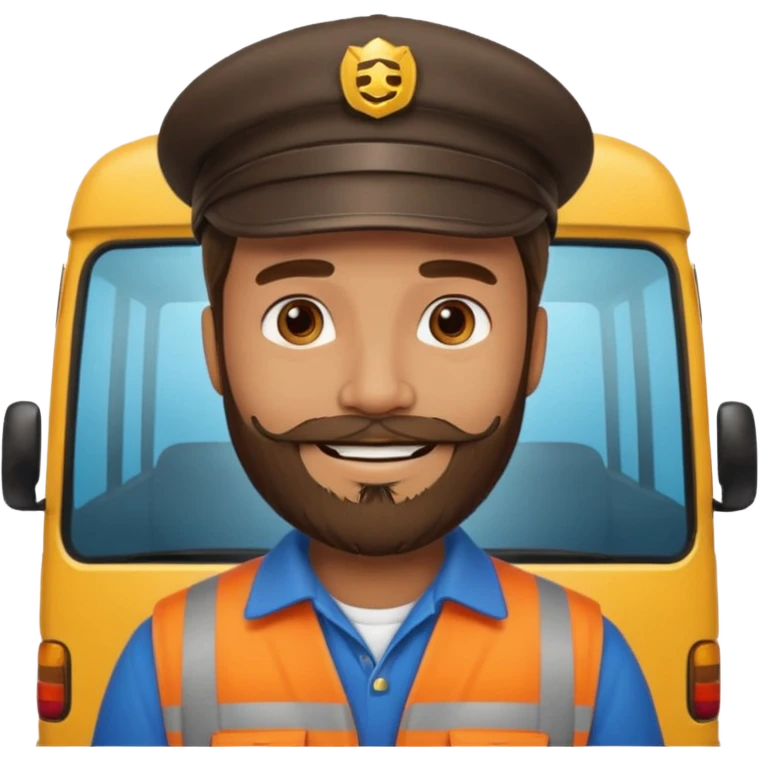bearded minibus driver emoji