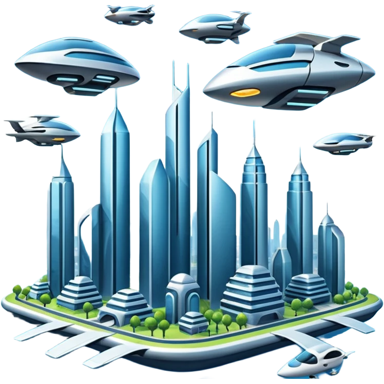 city in the future in the sky emoji
