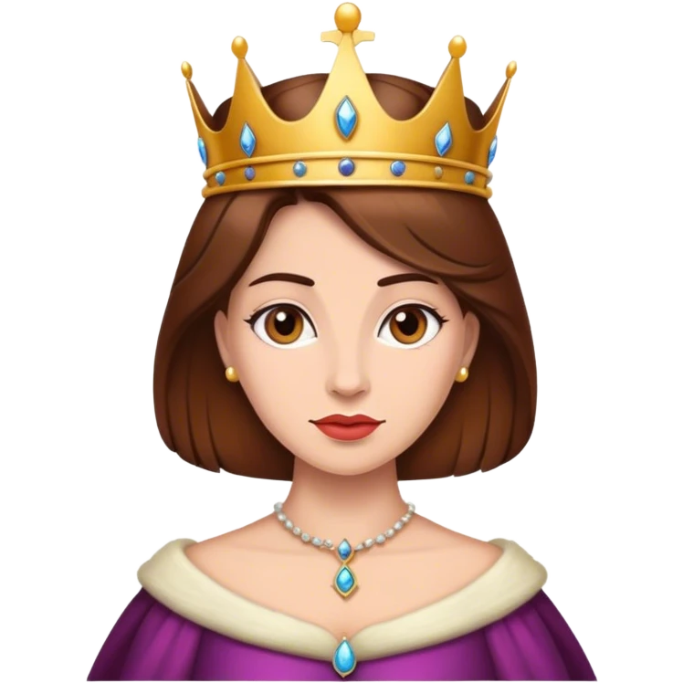 Queen with brown hair emoji