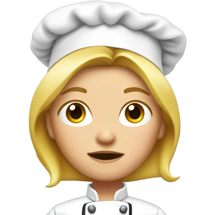 Female chef blonde hair so mad her face is red emoji