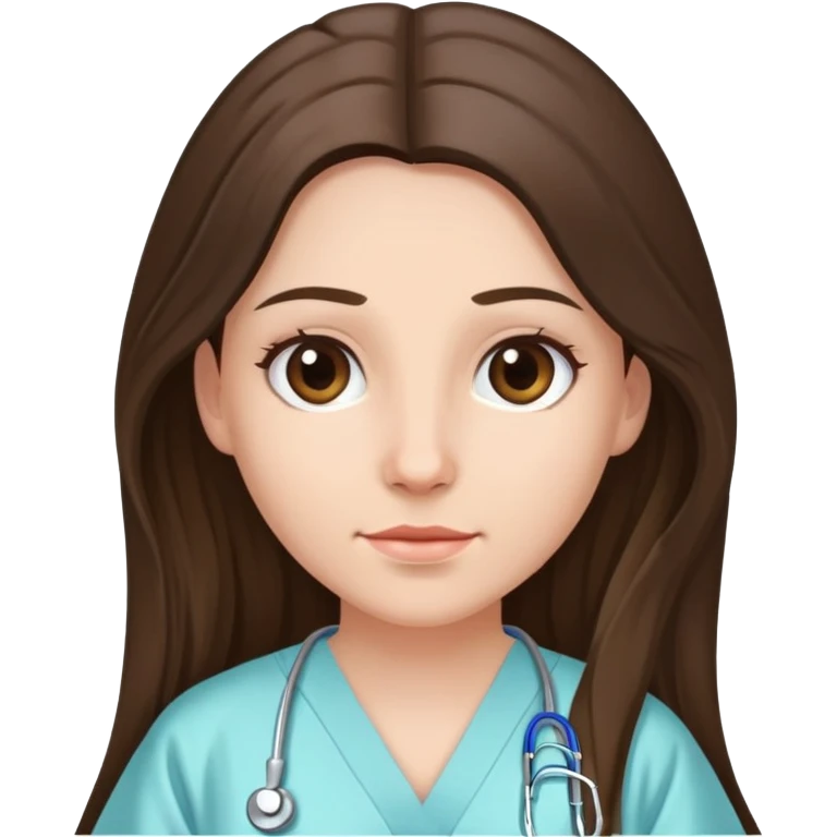 Brunette with long hair wearing patient hospital gown  emoji