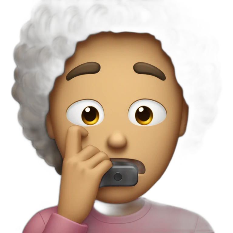 exasperated person holding a phone vertically in front of their face emoji