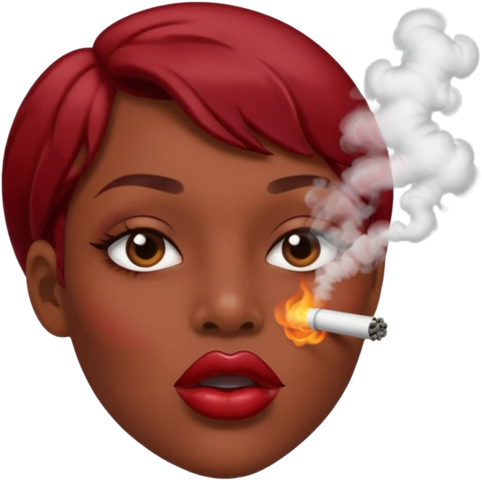 lips blowing smoke emoji