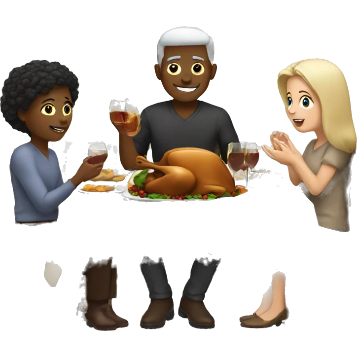 White family Thanksgiving dinner  emoji