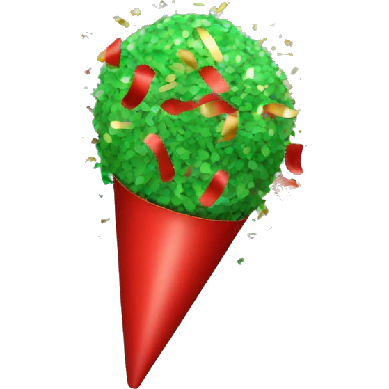 Party popper with red and green confetti emoji