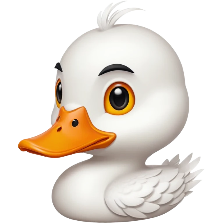 orange whit duck beak and black dot eyes cartoon style emoji