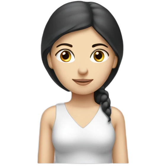 White brunette girl making pilate  emoji