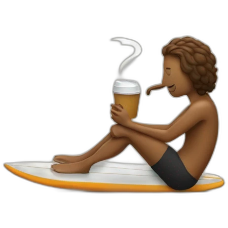 Surfer drinking coffee emoji