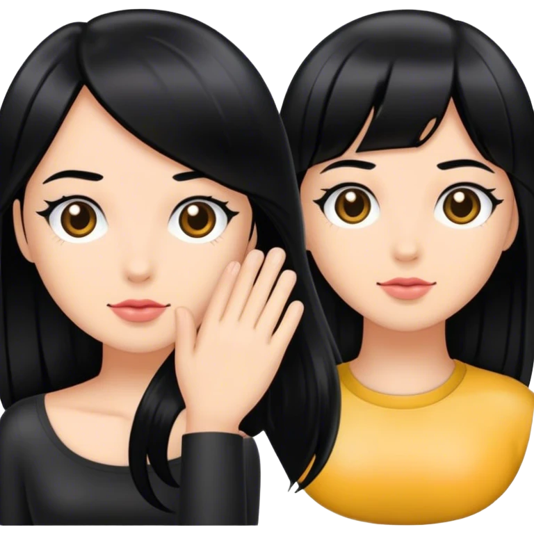 Swatch of black hair emoji