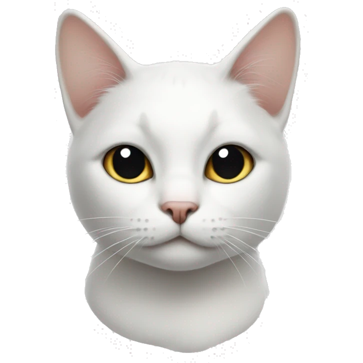 White cat black spots over ear emoji