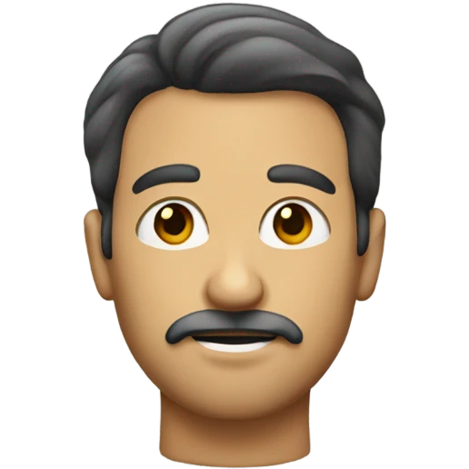 white male portrait with facial hair  emoji