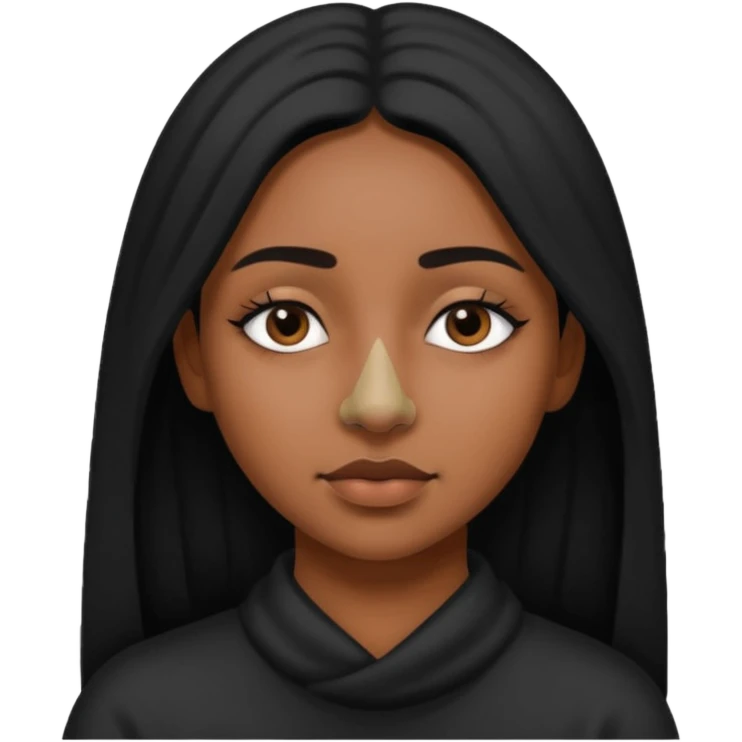 she has black pigment over the bridge of her nose. like around her eyes. emoji