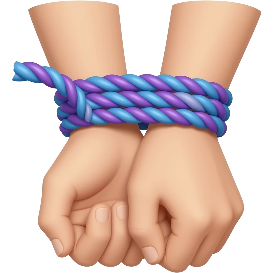 Hands Tied up using Purple/blue Ropes emoji