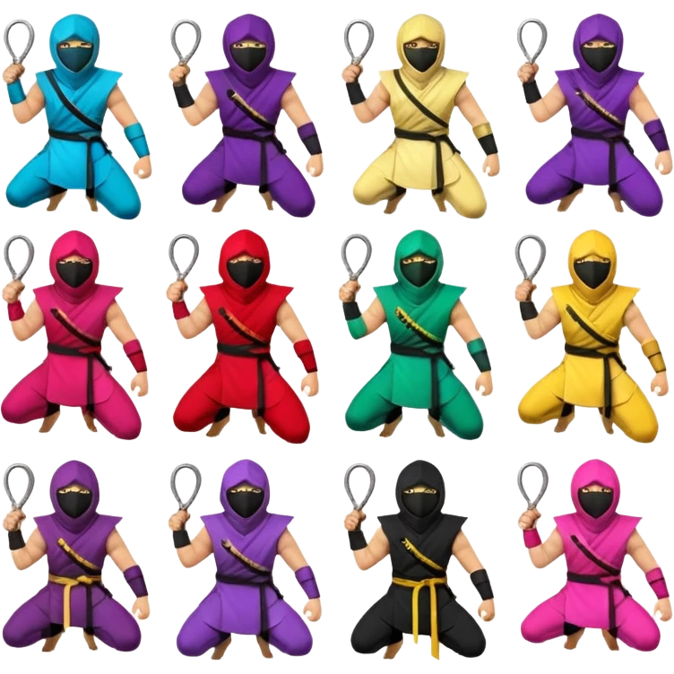 segun los signos zodiacal por favor crea 12 con el emoji del ninja emoji