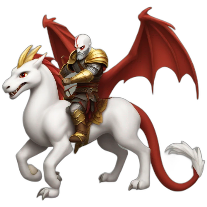 kratos riding a dragon emoji