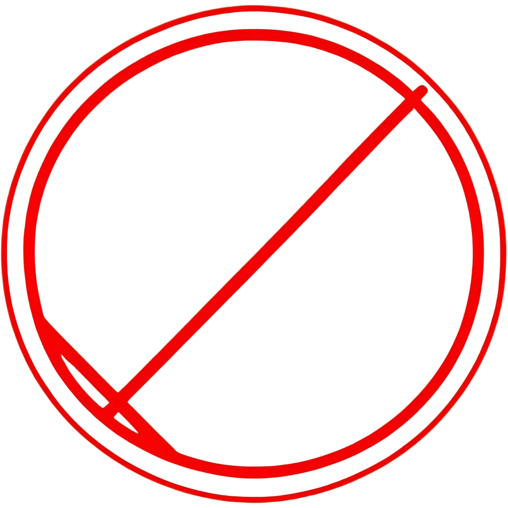 prohibition symbol, red circle with diagonal line through it emoji