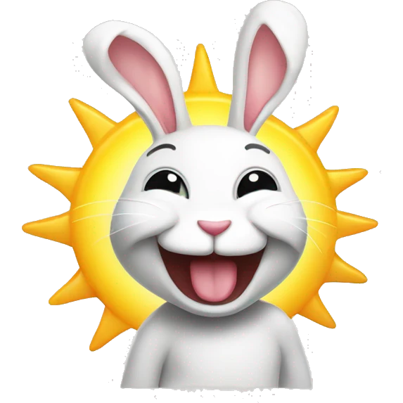 happy rabbit body sun emoji