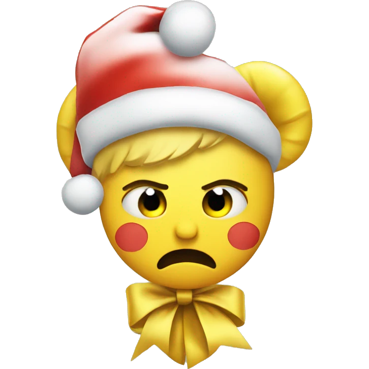 annoyed yellow with christmas bow emoji