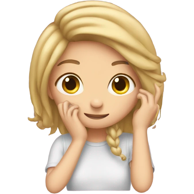 Girl tucking hair behind ears emoji