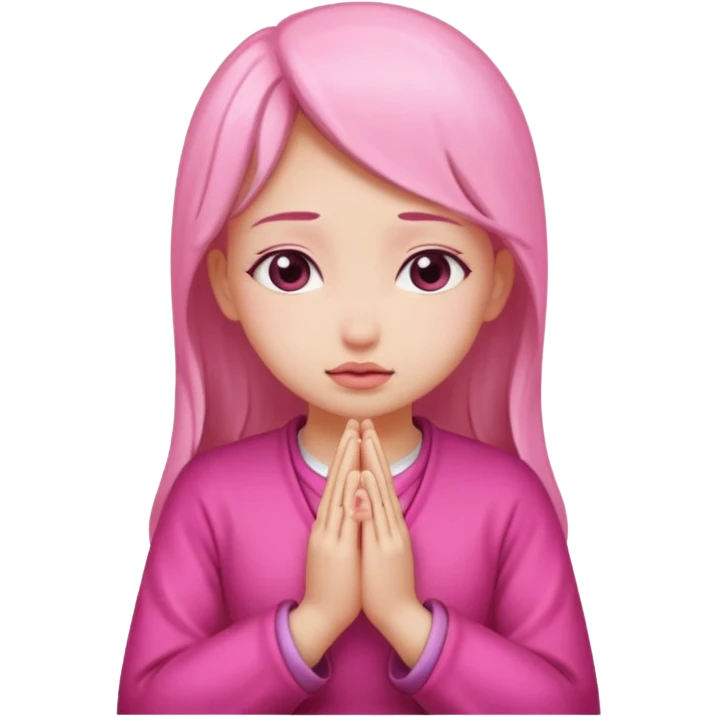 Pray pink girl emoji