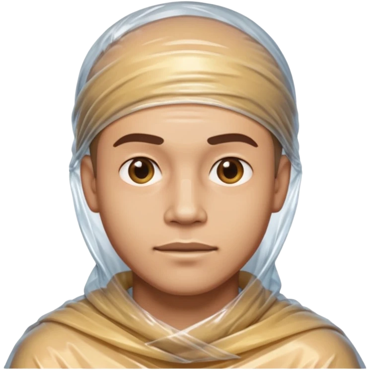 male body wrapped in plastic wrap emoji