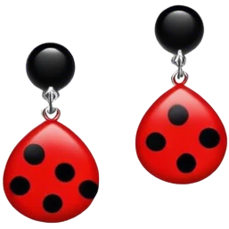 red earrings with five black spots emoji