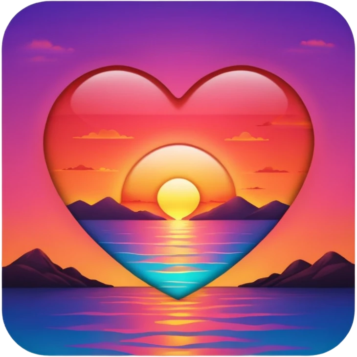  heart with sunset inside  emoji