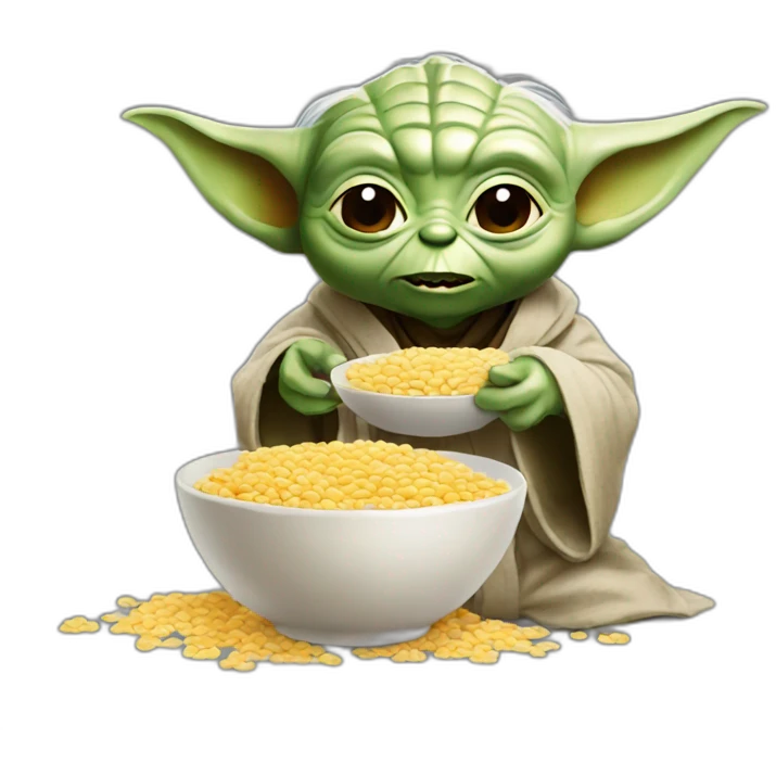 Yoda eat cereals emoji
