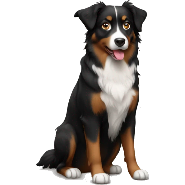 Black and brown Australian shepherd emoji
