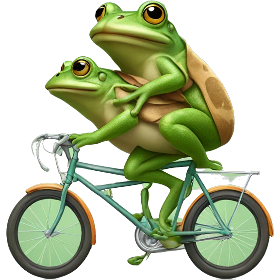 frog and toad on tandem bicycle  emoji