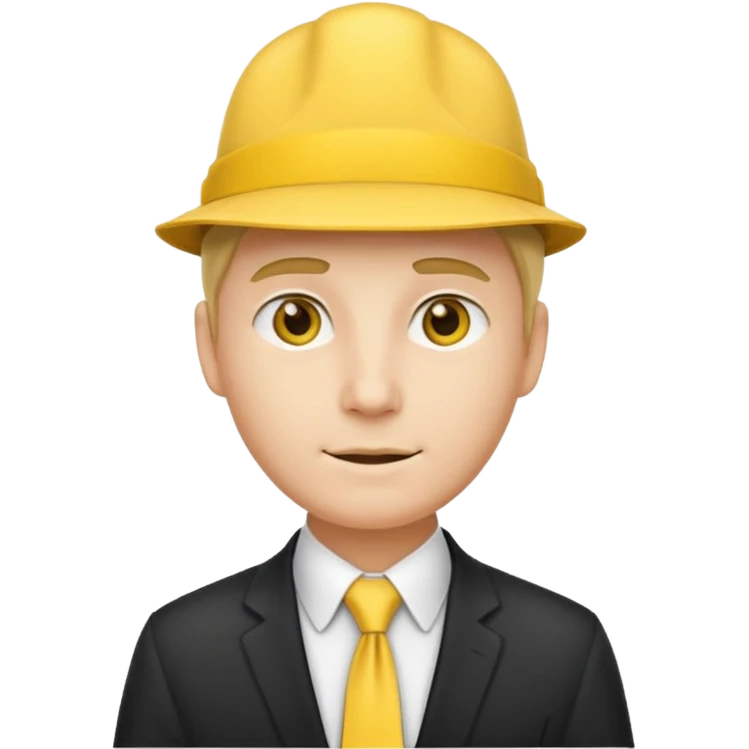 a man with yellow tie and hat emoji