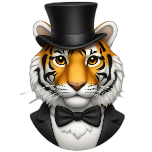 Tiger with a top hat emoji