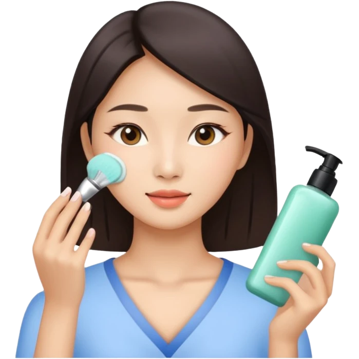 Asian women doing facial beauty emoji